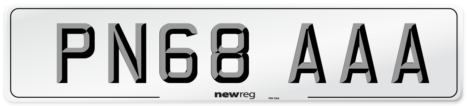 PN68 AAA Number Plate from New Reg